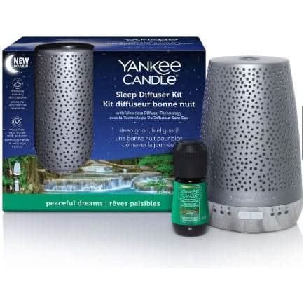 Yankee Candle sleep diffuser kit featuring a sleek design and calming essential oils for peaceful nights